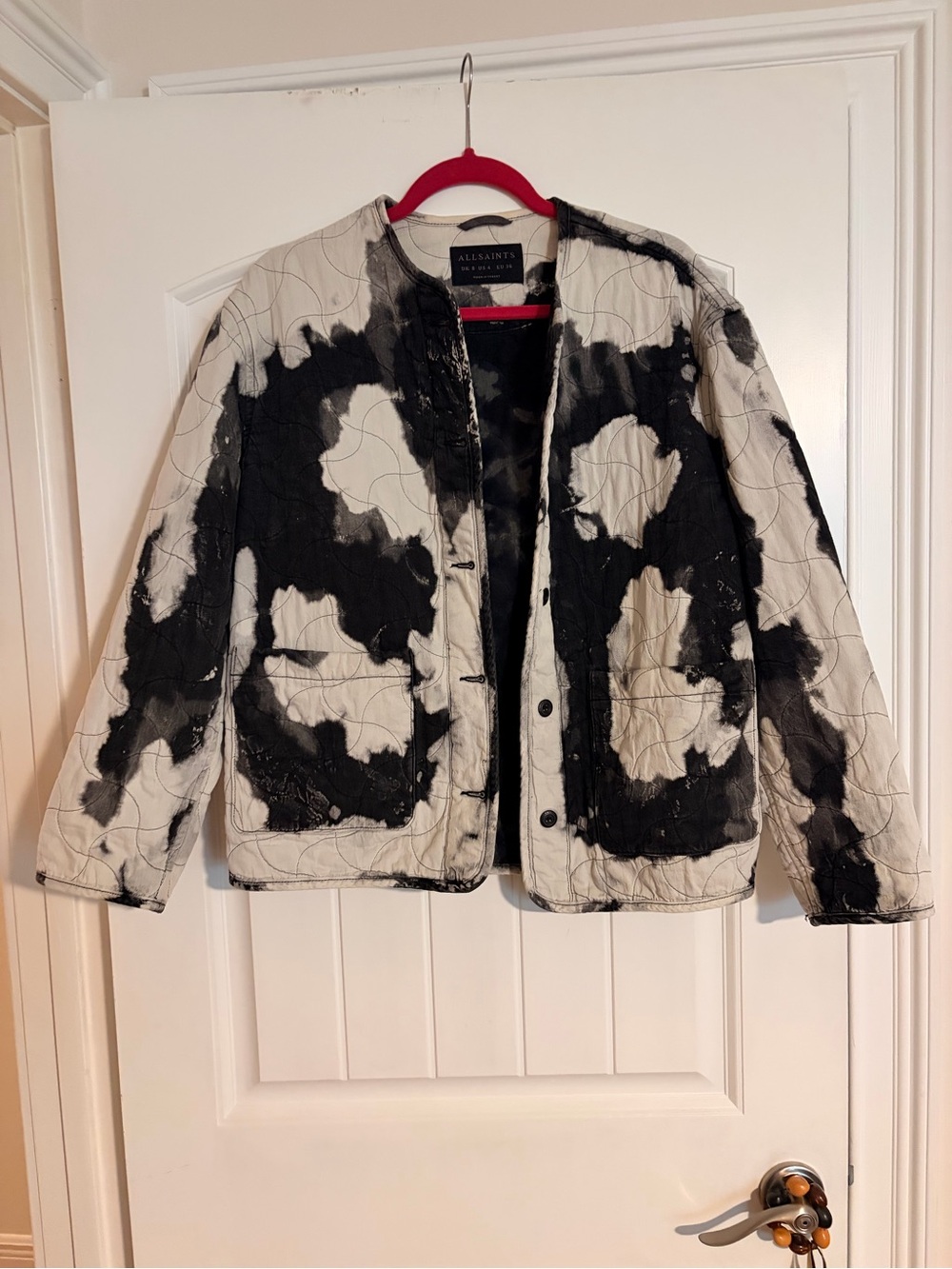 All Saints Women's Black & White Quilted Jacket